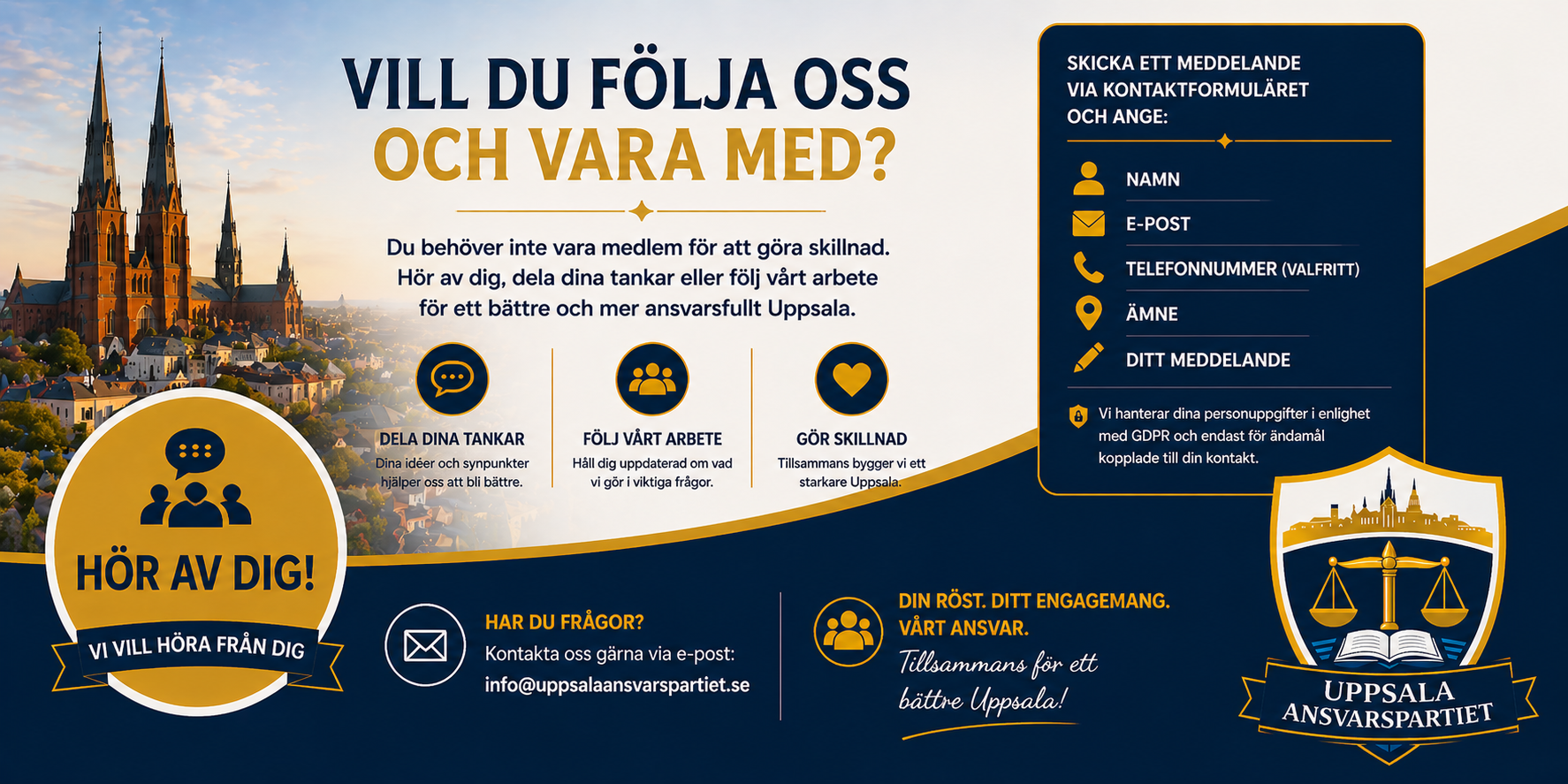 Följ oss och var med i Uppsala Ansvarspartiet